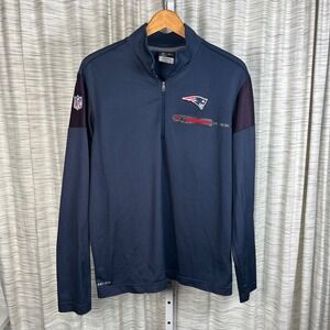 Nike NFL New England Patriots Dri-FIT 1/4 Zip Pullover Mens Med On Field Apparel